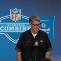 Jason Licht answers questions about the Bucs' draft plans at the 2026 NFL Combine.